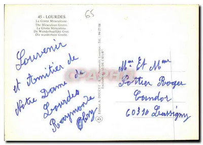 Lourdes — La Grotta Miracolosa — Edizione A. DOUCET — Verso