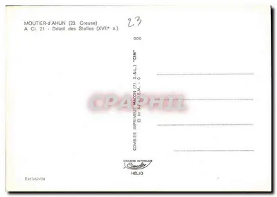 Moutier-d'Ahun — Detalhe das bancadas (século XVII) — Cim — Verso