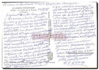 La valle de la Creuse — Crozant — editor IRIS, n° 23/230 — Reverso