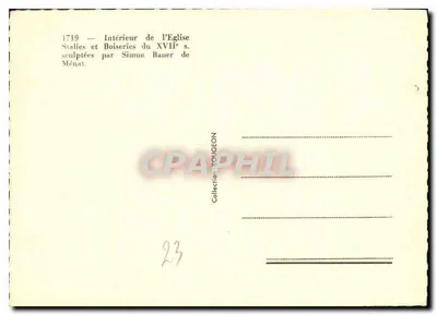 Le Moutier-d'Ahun — As Stalles (século XVII) — Cap — Verso