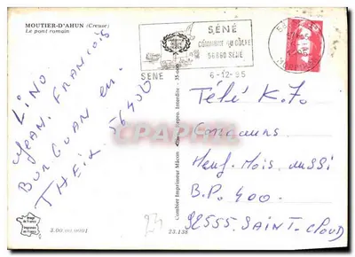 Moutier-d'A Hun — most rzymski — Imprimeur Mâcon — Rewers