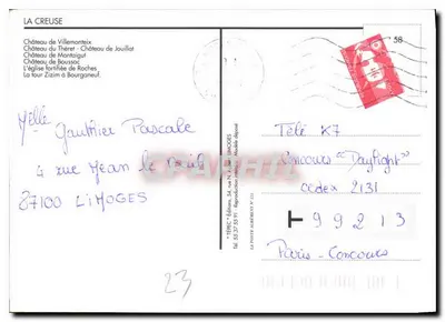 La Creuse — Castelos e monumentos — TEPAC Edições, N° 123 — Verso