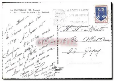 Étang du Cheix — La Souterraine — Wydawca CIM — Rewers