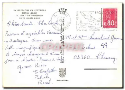 Erquy — Vista geral da grande praia — Edições de Arte Jos. La Doaré — Verso