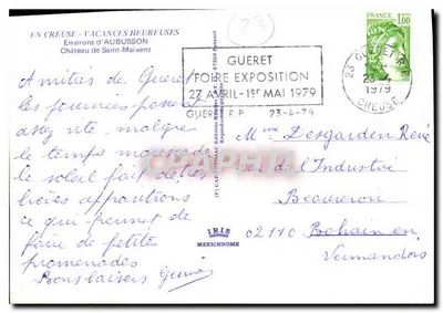 Zamek w Saint-Maixent — otoczony Aubusson — wydawca IRIS — Rewers