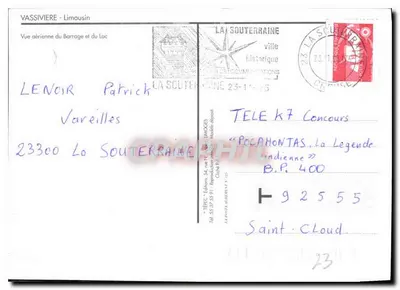 Vassivière — Visão aérea do dique e do lago — TÉRC Edições — Verso
