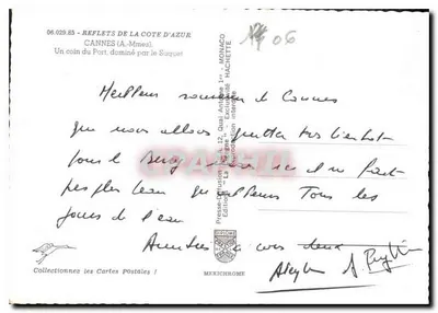 Cannes — Port dominowany przez Siquie — Presso-Diffusion, Monaco — Rewers