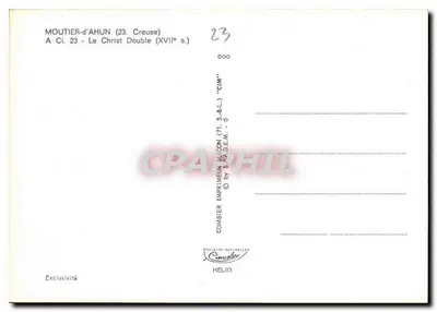 Moutier-d'Ahun — Chrystus podwójny (XVII wiek) — Combier Imprimeurs (71) S.&L. - 0 — Rewers