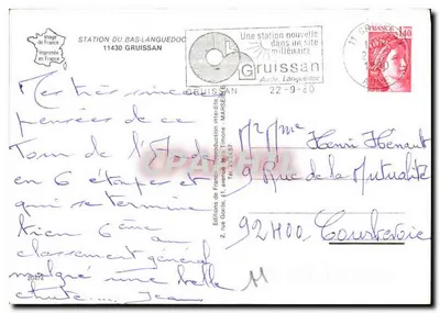Les Trois Gruissan — Estação balnear aos pés do Puech-Maynaud — Éditions de France — Verso