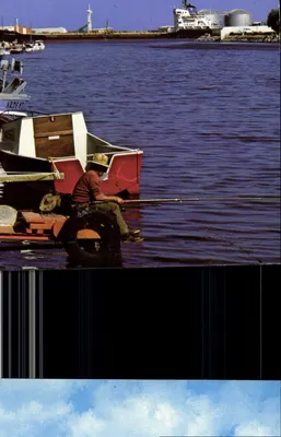Pescador a bordo de um barco — porto industrial — Edições 'SL' n°25.606