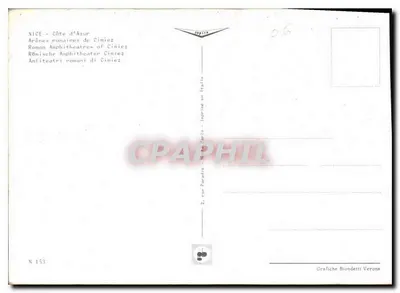 Arènes romaines de Cimiez — Nice, Côte d'Azur — uitgever Grafiche Biondetti Verona, n° 153 — Achterkant