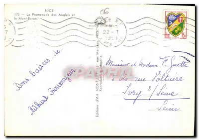 Nizza — La Promenade des Anglais e il Mont-Boron — Éditions d'Art Montlucour — Verso