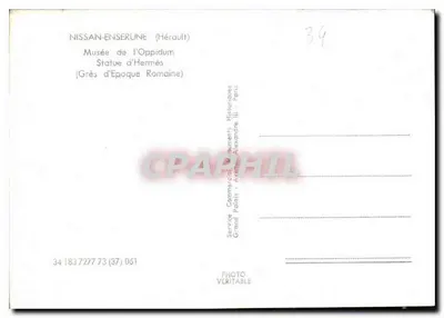 Statua Hermesa — Gres z epoki rzymskiej — Muzeum Oppidum, Nîssan-Enserune (Hérault) — Rewers