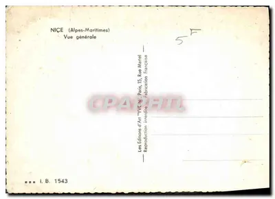 Nice (Alpes-Maritimes) — Ogólny widok — Wydawnictwo Sztuki 'Vichy', Paryż — Rewers