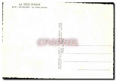 Eze-Village — Stara fontanna — Les Éditions de la Côte d'Azur, Nice — Rewers