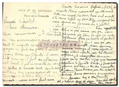 Place de la Concorde — Paryż — wydawca 'Paryż i jego cuda', n° 737 — Rewers
