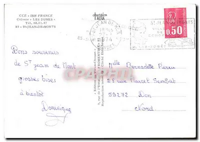 C.C.E. I.B.M. Francja — St-Jean-de-Monts — Wydanie na Vieux-Chouan — Rewers