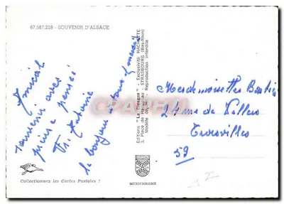 Souvenir d'Alsace — Wydawca Hachette, n° 67.567.228 — Rewers