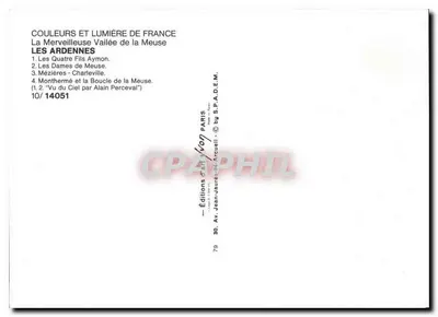 As Ardenas — Os Quatro Filhos de Aimon, Mézières-Charleville, Monthermé e a Curva do Rio Meuse — Edições Jean-Jaurès & A. Arcuelli — Verso
