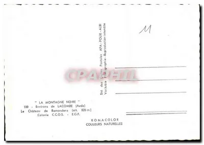 O Castelo de Ramondens — Environs de Lacombe (Aude) — Editor APA — Verso