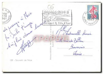 Widok Nice — Souvenir de Nice — Éditions Gilletta — Rewers