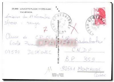 Leucate-Plage — widok z powietrza — Wydawnictwo Magenta, nr 25.890 — Rewers