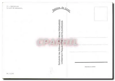 Gruissan — O porto de recreio — Edição de Luxo, Michel PENDARIES — Verso