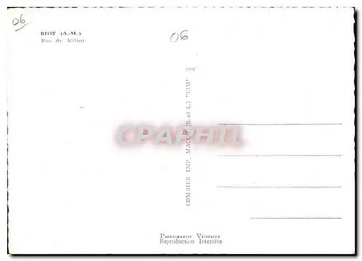 Biot (A.-M.) — Rue du Milieu — Comadier Imp. Macoy (S.-et-L.) — Rewers