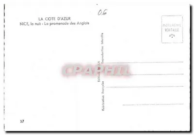 Nice, à noite — A promenade dos Ingleses — Edição Bella, n°57 — Verso
