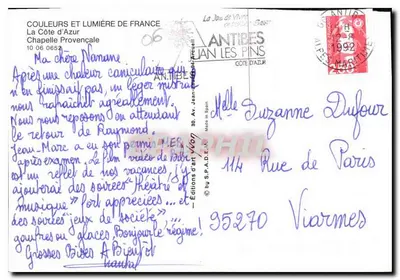 Kapelle der Côte d'Azur — Antibes — Éditions d'art vivon — Rückseite