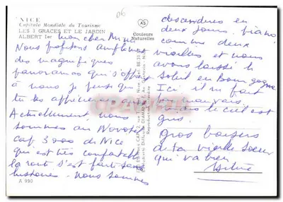 Nice — Trzy Gracje i ogród — Wydawnictwo CAP 2, ulica Trudaine, Nice — Rewers