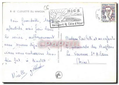 Cueillette du mimosa — Éditions Canson — n° B 18 — Reverso