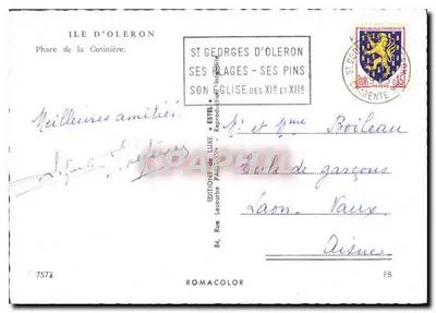Farol da Cotinière — Ilha de Oléron — Éditions Estel — Verso