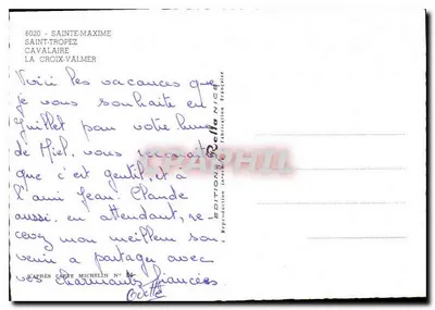 Carta postal turística — Carta Michelin N° 84 — Éditions NICE — Verso