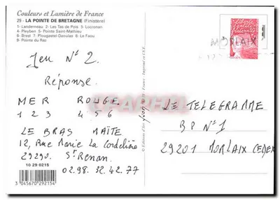 La Pointe de Bretagne — Kolor i światło Francji, n°29 — Rewers