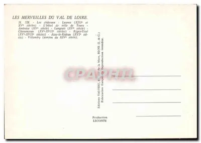 La Touraine — Carte postale panoramique avec carte routière — Éditions VALOIRE — Verso