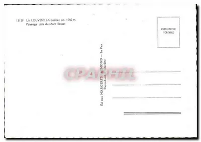 La Louvesc (Ardèche) — paisagem tirada do Mont Besset — Edição Margerit-Rémond — Verso