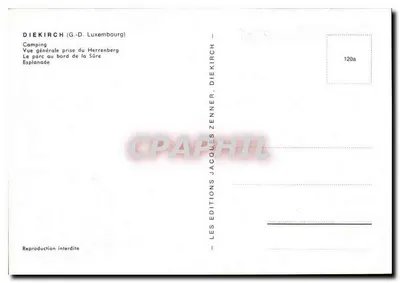 Diekirch — Obozowisko nad rzeką Sûre — Éditions Jacques Zenner — Rewers