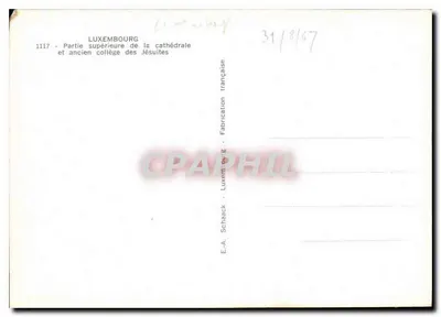 Luxemburgo — Parte superior da catedral e antigo colégio dos Jesuítas — E.A. Schaezck — Verso