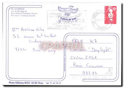Barragem de St. Etienne-Cantalès — Cantal — Photo Editions BOS 15130 Ytrac — Verso