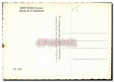 सेंट-फ्लूर (कैंतल) — कैथेड्रल की एब्सिडे — आर्ट एडिशन्स वॉन, पेरिस — पीछे