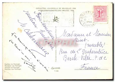 Paviljoen van Portugal — Wereldtentoonstelling van Brussel 1958 — Uitgever Epigante, n° 9.328 — Achterkant