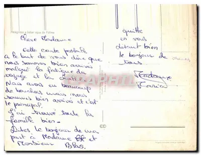 Peregrinos em Fátima — cena de multidão — editor não identificado — Verso