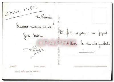 Rosier pompon — Szczęśliwego urodzin — Éditions de Belgique, N° 1122 — Rewers
