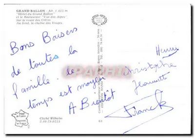 Grand Ballon — Widok panoramiczny — Wydawnictwo Hansi — Rewers