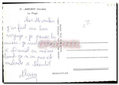 Mervent (Vendée) — A Praia — Éditions Gaby — Verso