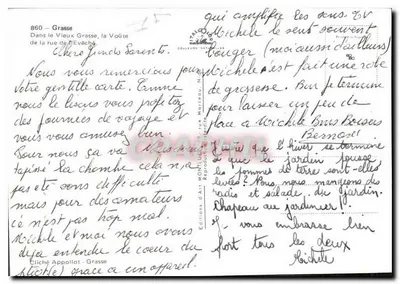 Velha Grasse — rua de l'Évêché — Cliché Appollet — Verso