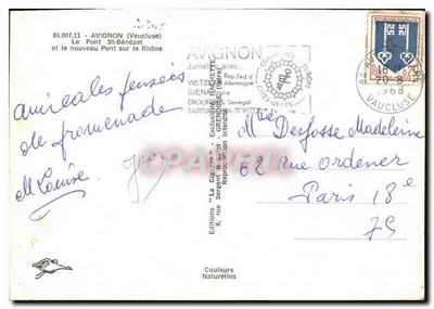 Avignone — Il Ponte Saint-Bénézet e il nuovo Ponte sul Rodano — Edizioni 'La Cigogne' — Verso