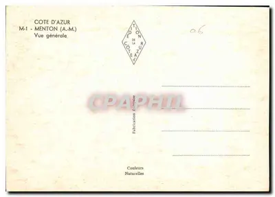 Menton — Vista generale — Fabbricazione francese — Verso