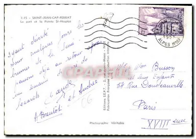 Saint-Jean-Cap-Ferrat — O porto e a Ponta St-Hospice — Edições S.E.P.T. — Verso